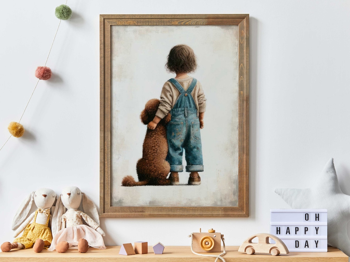Brown Poodle Print, Girls Nursery Decor Art Print - Image 3