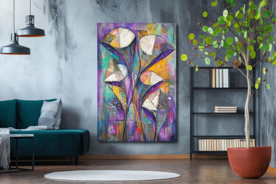 "The Veil Of Secrets" Abstract Geometric Sail Shapes Art Poster - Image 2