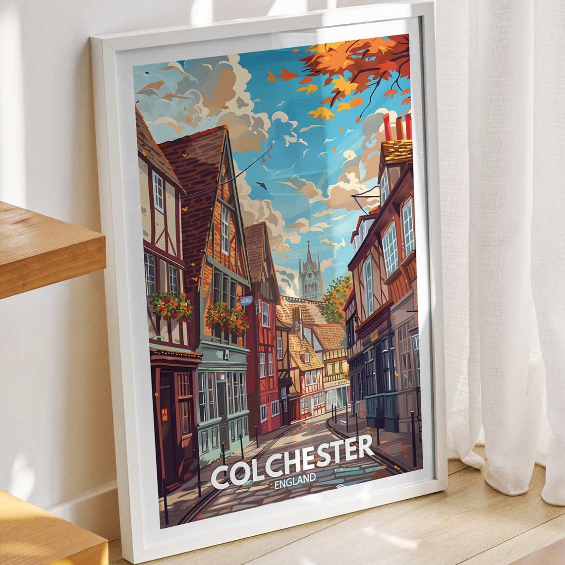 Colchester Art Print England Colchester Art Poster England Travel Poster United Kingdom Wall Art English Art Decor
