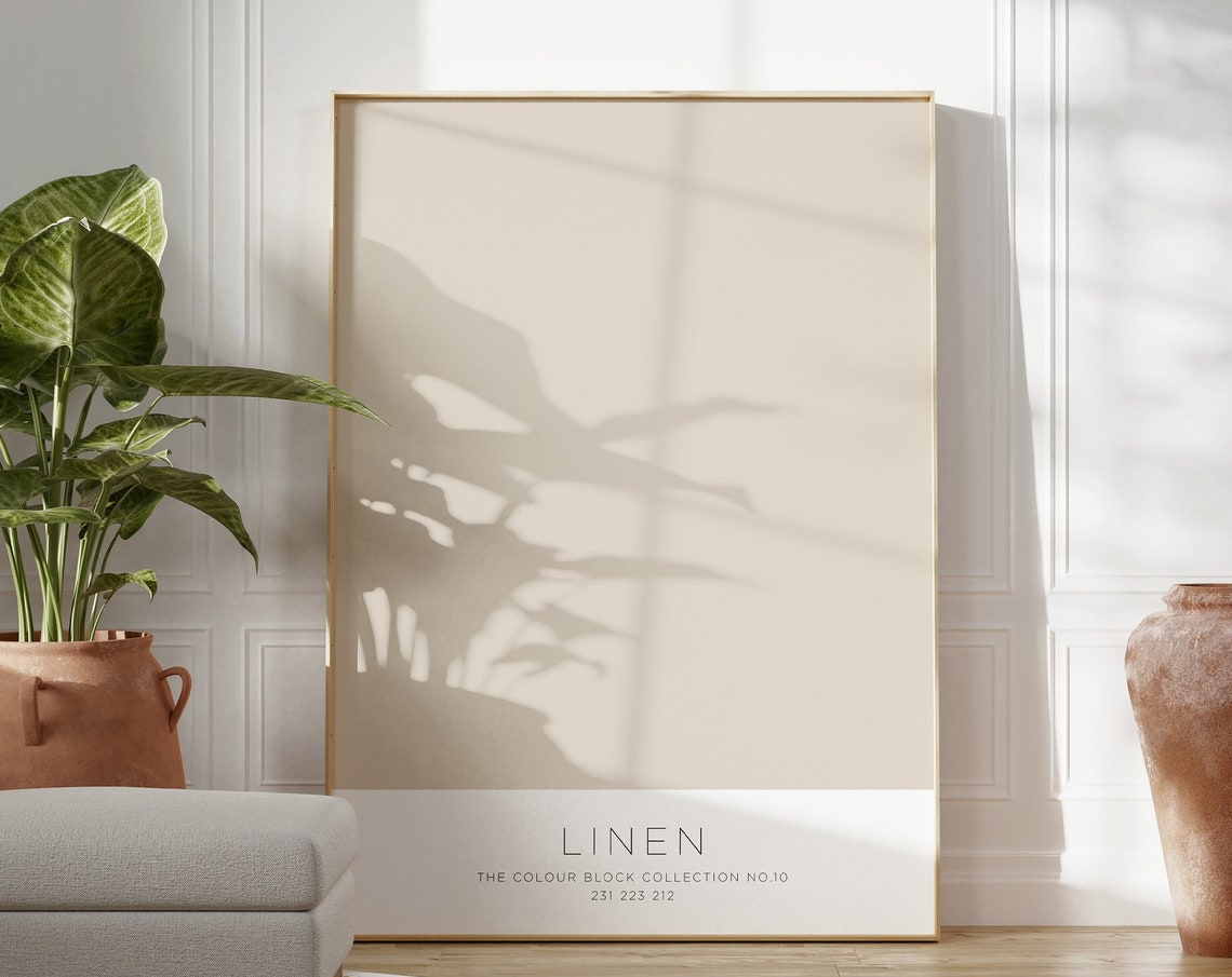Linen Colour Block Collection No 10 Minimalist Neutral Wall Art - Image 5