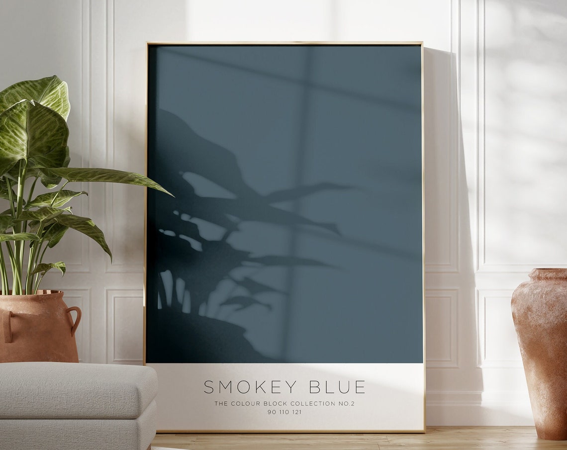 Smokey Blue Colour Block Collection No 2 Modern Minimalist Poster - Image 5