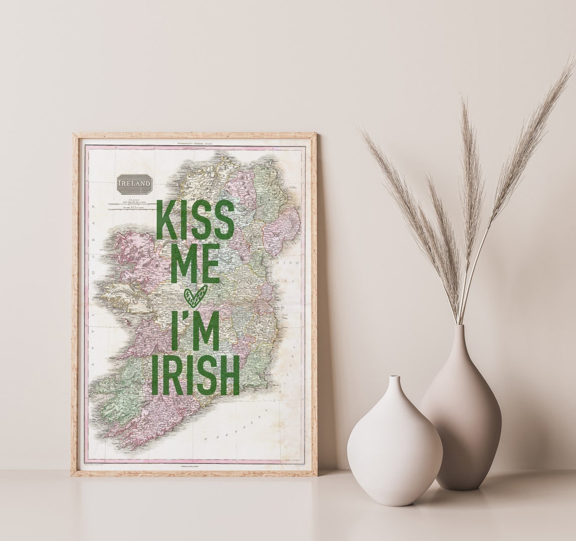 Kiss Me I'm Irish Vintage Ireland Map St Patrick's Day Poster - Image 2