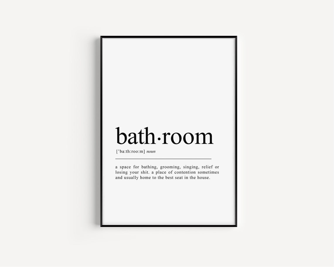 Funny Bathroom Definition Word Art Print For Guest Restroom Decor - Image 2