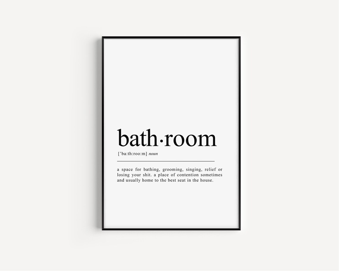 Funny Bathroom Prints Fun Bathroom Definition Cute Dictionary Posters Guest Restroom Toilet Wall Art - Image 2