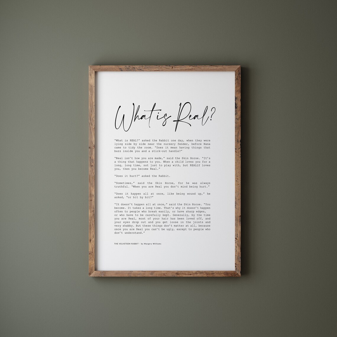 The Velveteen Rabbit Love Quotes Art Print - Image 2