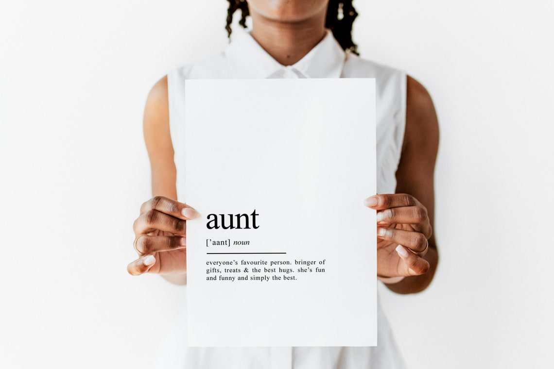 Aunt Definition Quote Funny Family Keepsake Gift Typography Poster - Image 2