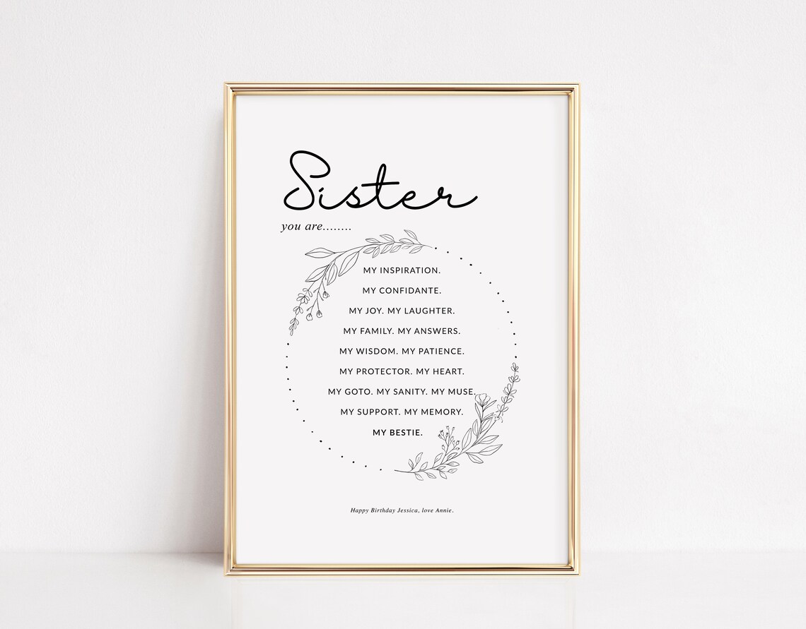 Big Sister and Little Sister Quote Art Print - Image 2