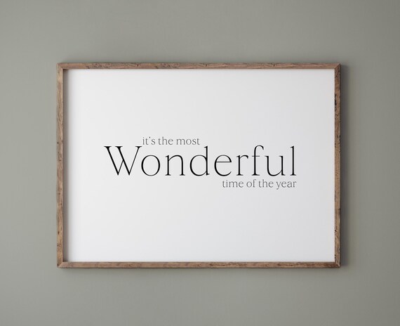 Most Wonderful Time Of The Year Minimalist Holiday Quote Poster