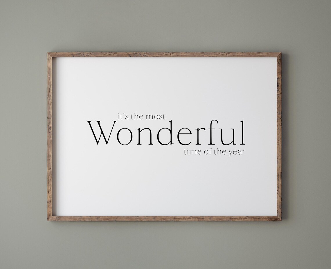 Most Wonderful Time Of The Year Minimalist Holiday Quote Poster