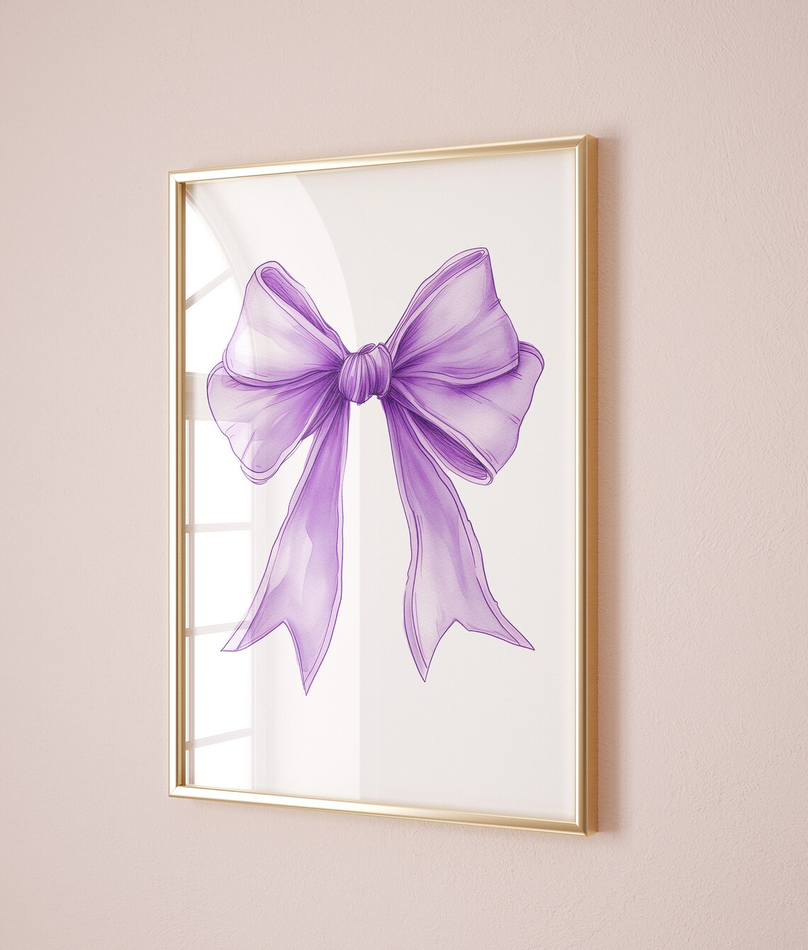 Purple Bow Aesthetic Poster, Coquette Room Decor