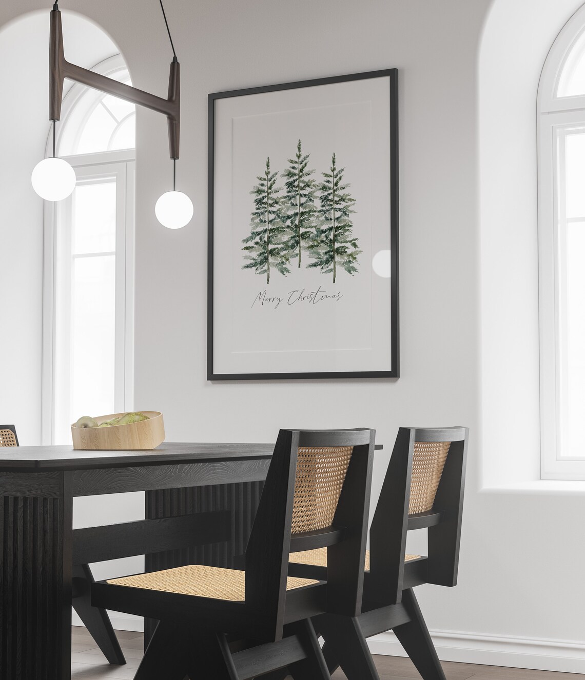 Merry Christmas Minimal Pine Tree Art Print - Image 2