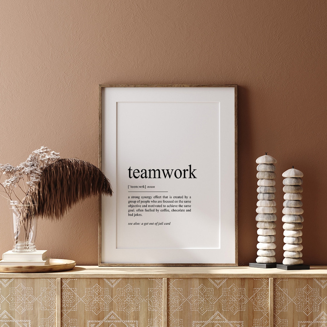 Teamwork Definition Quote Office Wall Art Print - Image 2