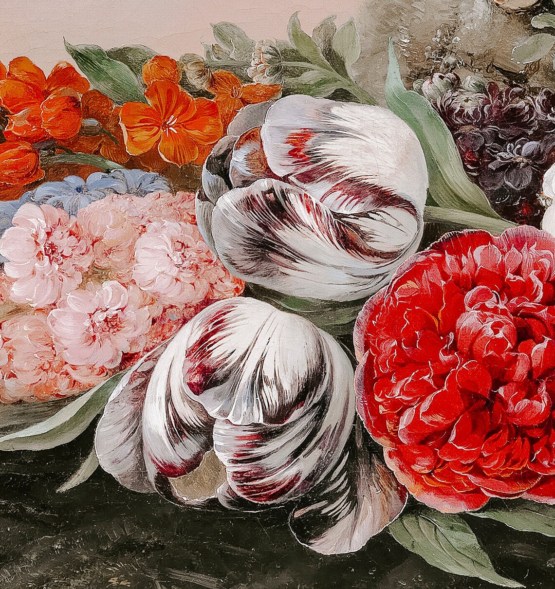 Vintage Dutch Floral Bouquet Still Life Oil Painting Art Poster - Image 2