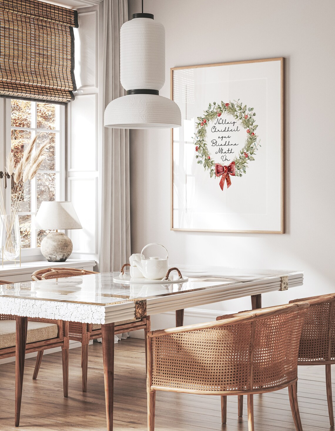 Scottish Christmas Wreath, Nollaig Chridheil Poster - Image 2