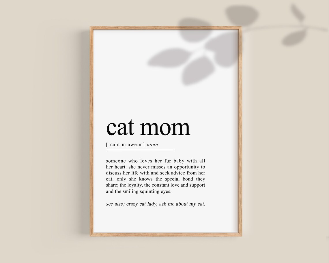 Cat Mom Definition Poster, Kitchen Wall Decor - Image 2
