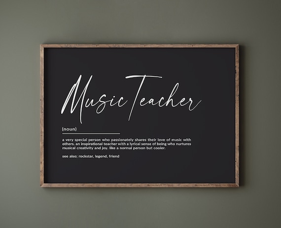 Music Teacher Gift Definition Poster Print