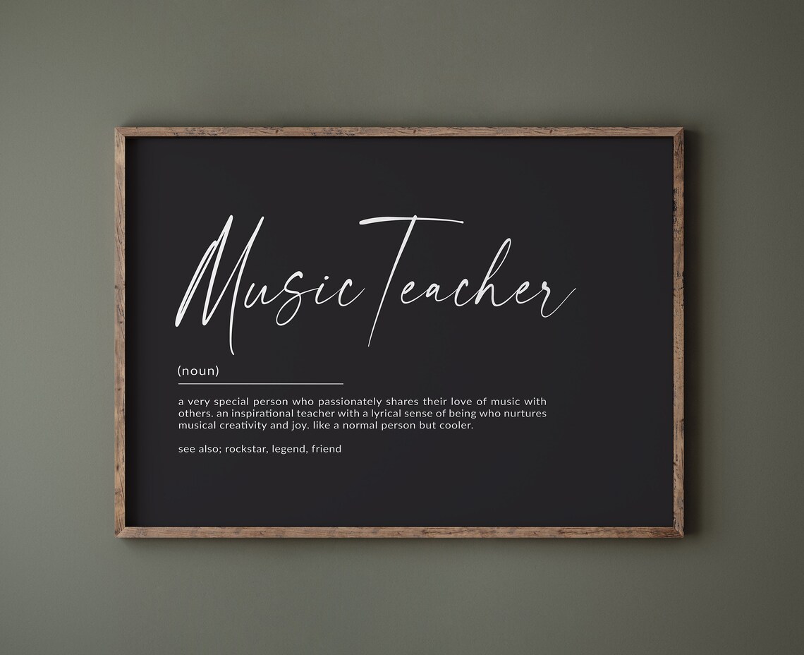 Music Teacher Gift Definition Poster Print