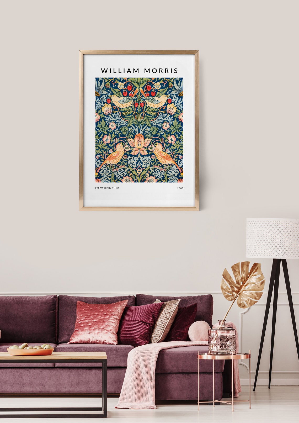 William Morris Strawberry Thief 1883 Botanical Bird Art Poster - Image 2