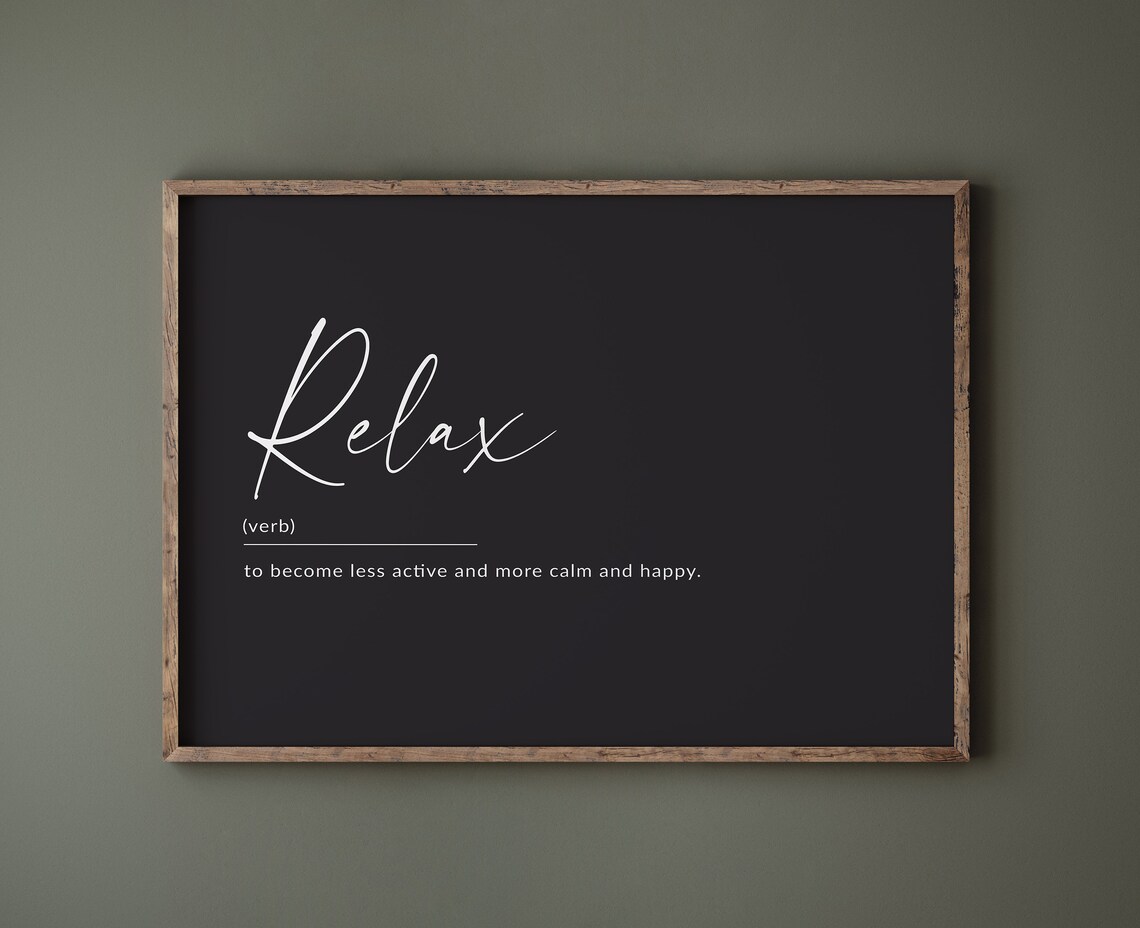 Relax Definition Art Print, Beauty Salon Decor
