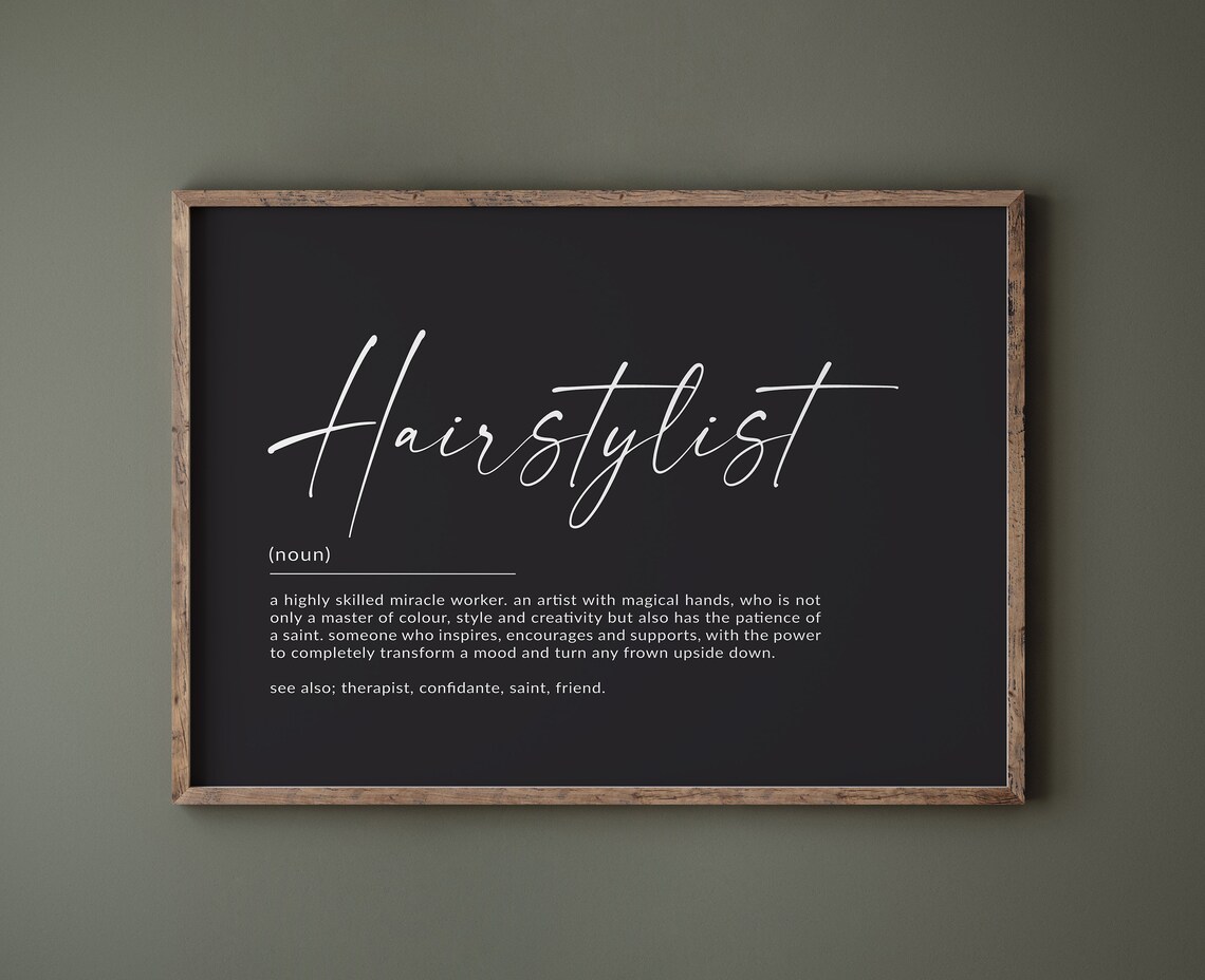 Hairstylist Definition Hair Stylist Gift Poster