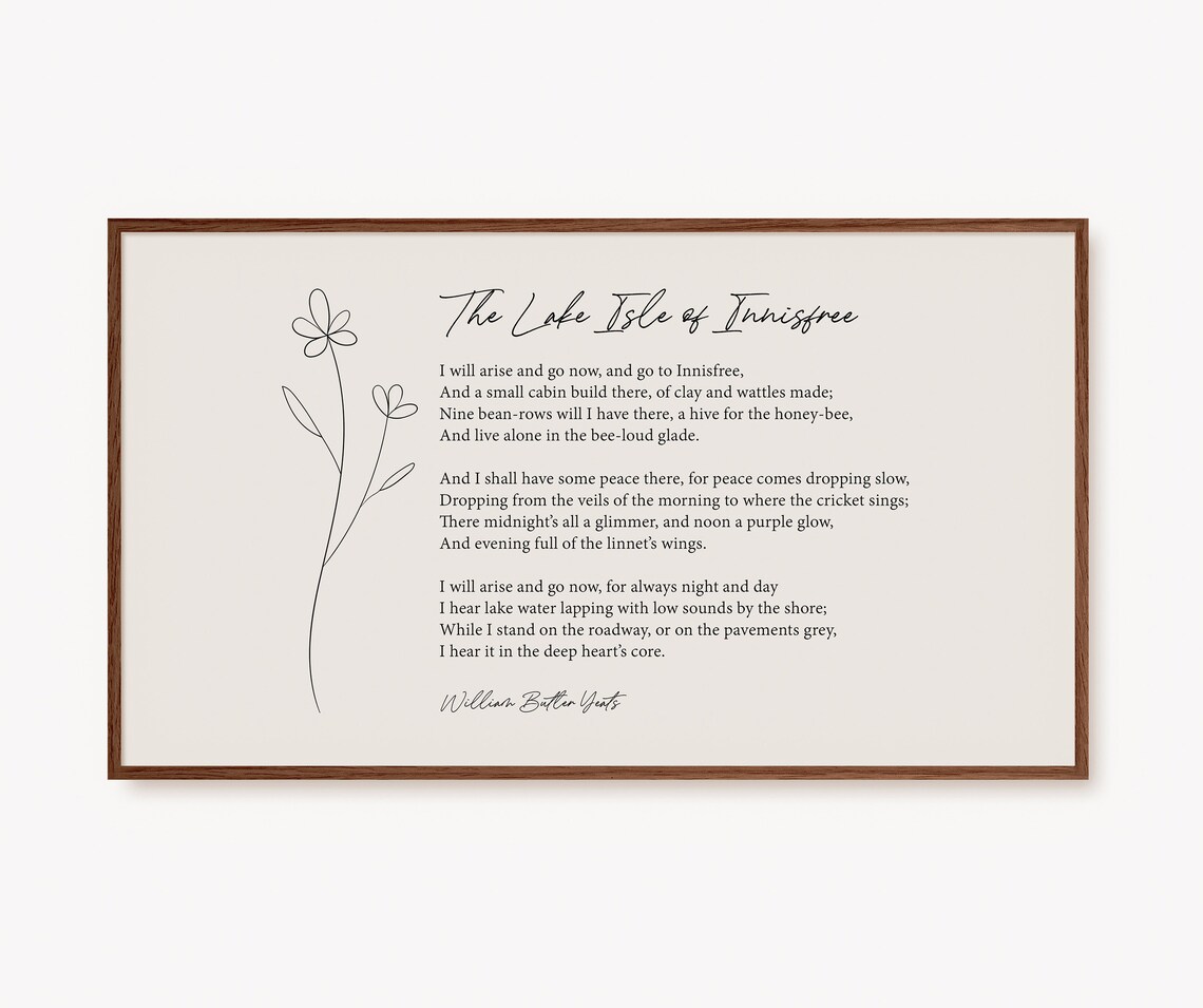 The Lake Isle Of Innisfree, Yeats Minimalist Art Print