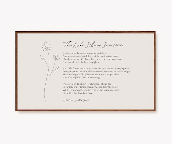 The Lake Isle Of Innisfree, Yeats Minimalist Art Print