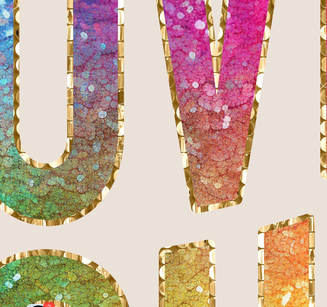 Love Who You Want Landscape Glitter Rainbow LGBT Pride Poster - Image 2