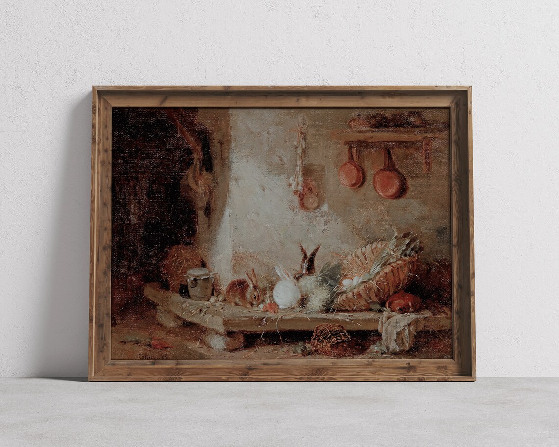 Easter Bunny Rabbit Kitchen Wall Art Print