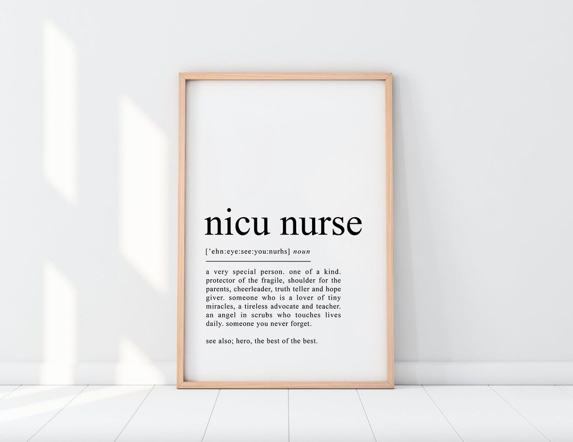 NICU Nurse Definition Typography Art Print - Image 2
