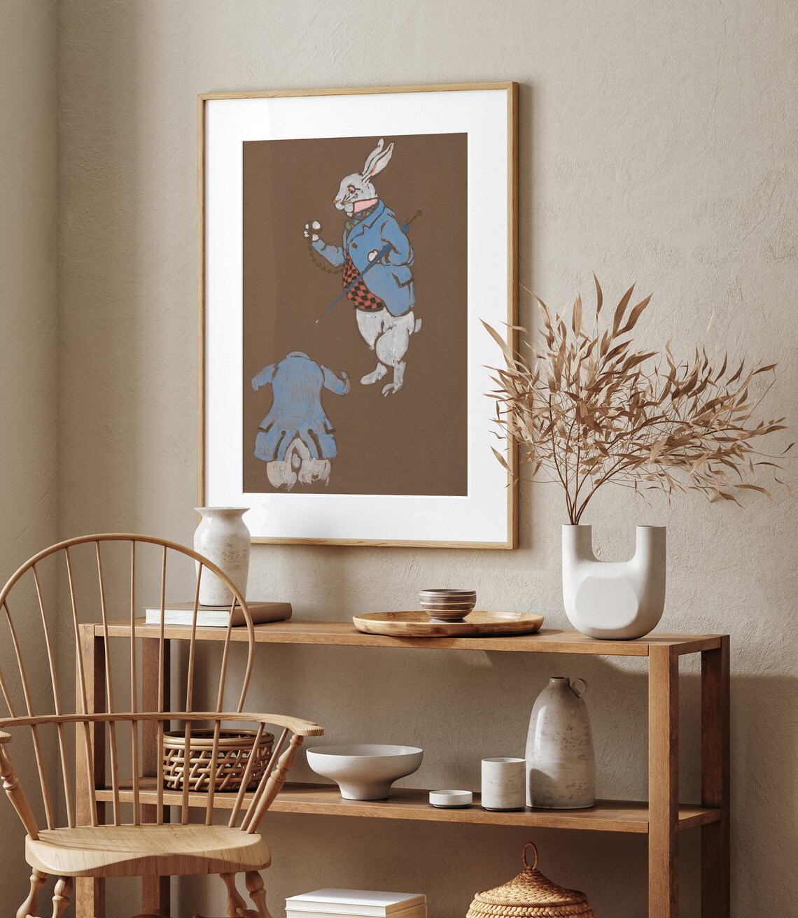 White Rabbit Alice In Wonderland Vintage Storybook Nursery Poster - Image 2