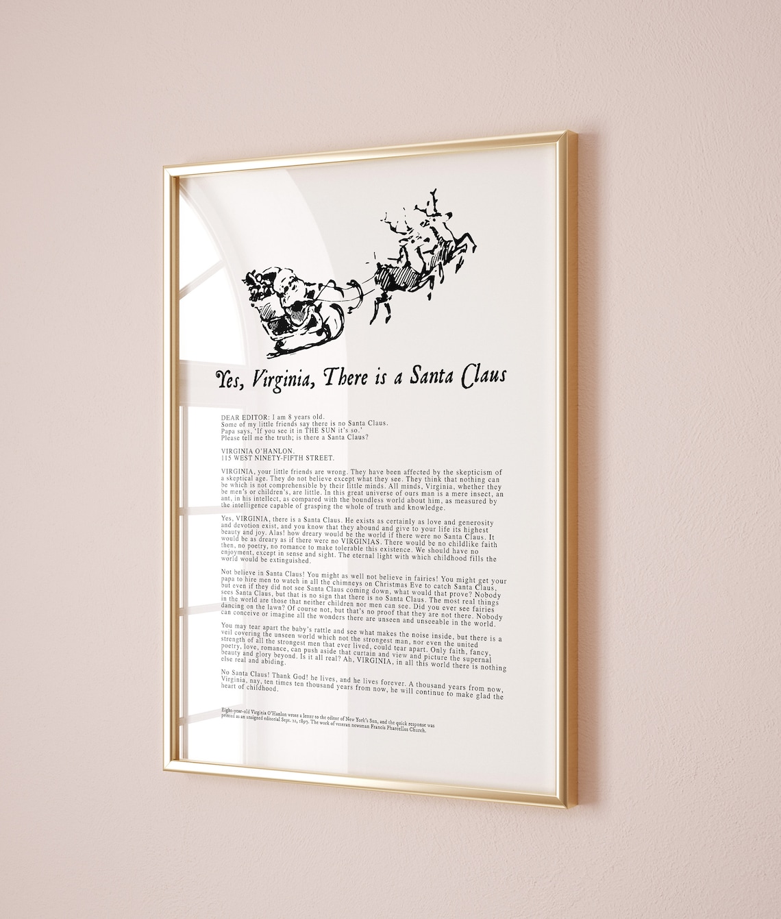 Yes Virginia There Is a Santa Claus Poem Print