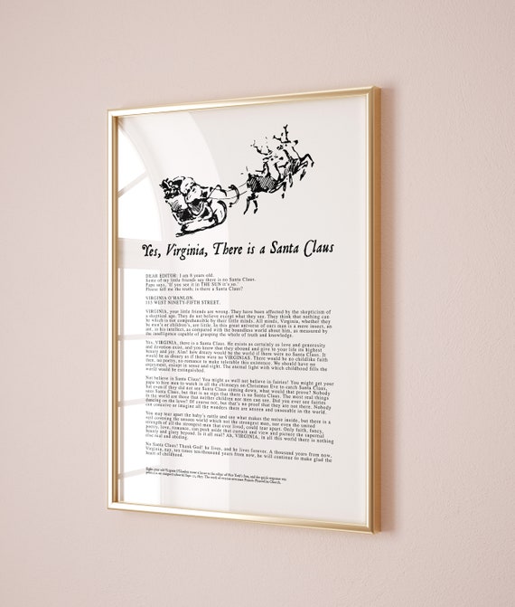 Yes Virginia There Is a Santa Claus Poem Print