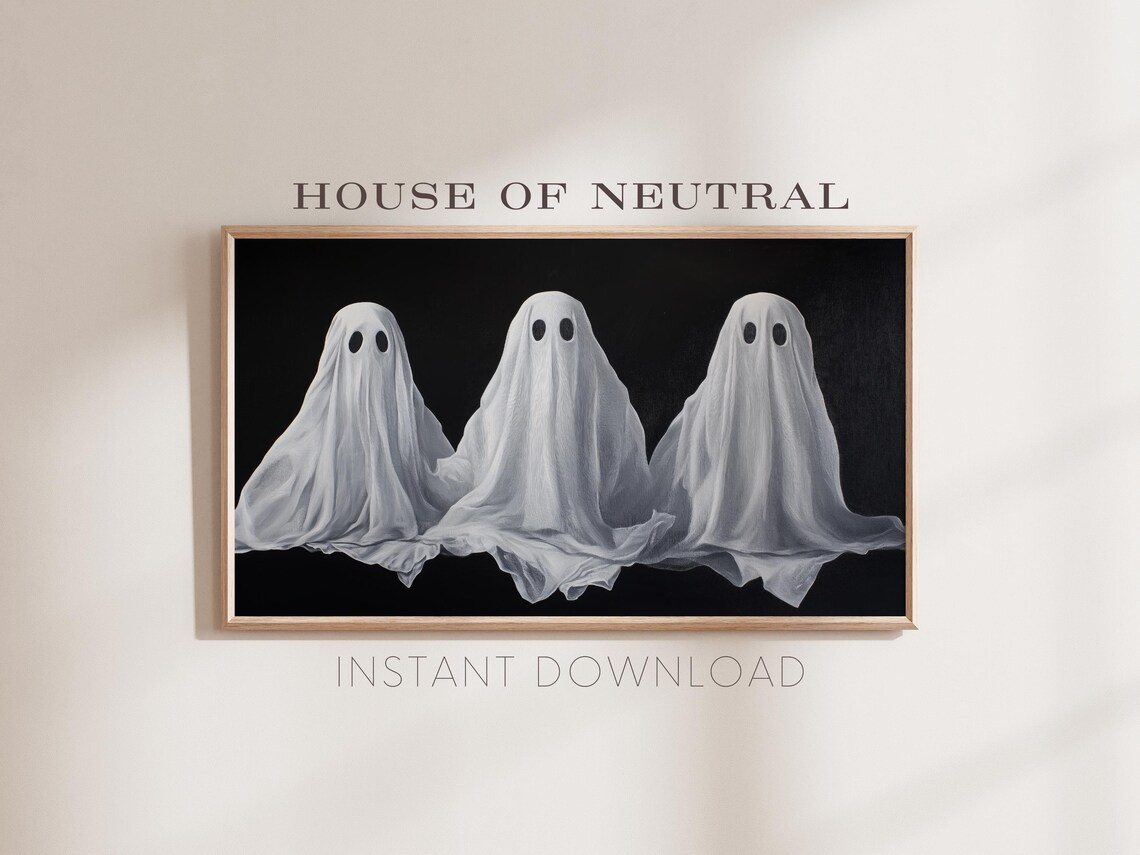 Three Ghosts Contemporary Halloween Wall Art Print - Image 4