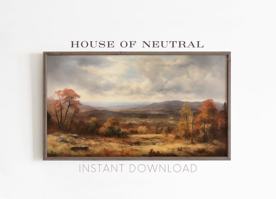 Frame Tv Art Fall Landscape Dark Moody Fall Tv Art Rustic Fall Vintage Autumn Field Autumn Fall Thanksgiving 169 Ratio Tv17
