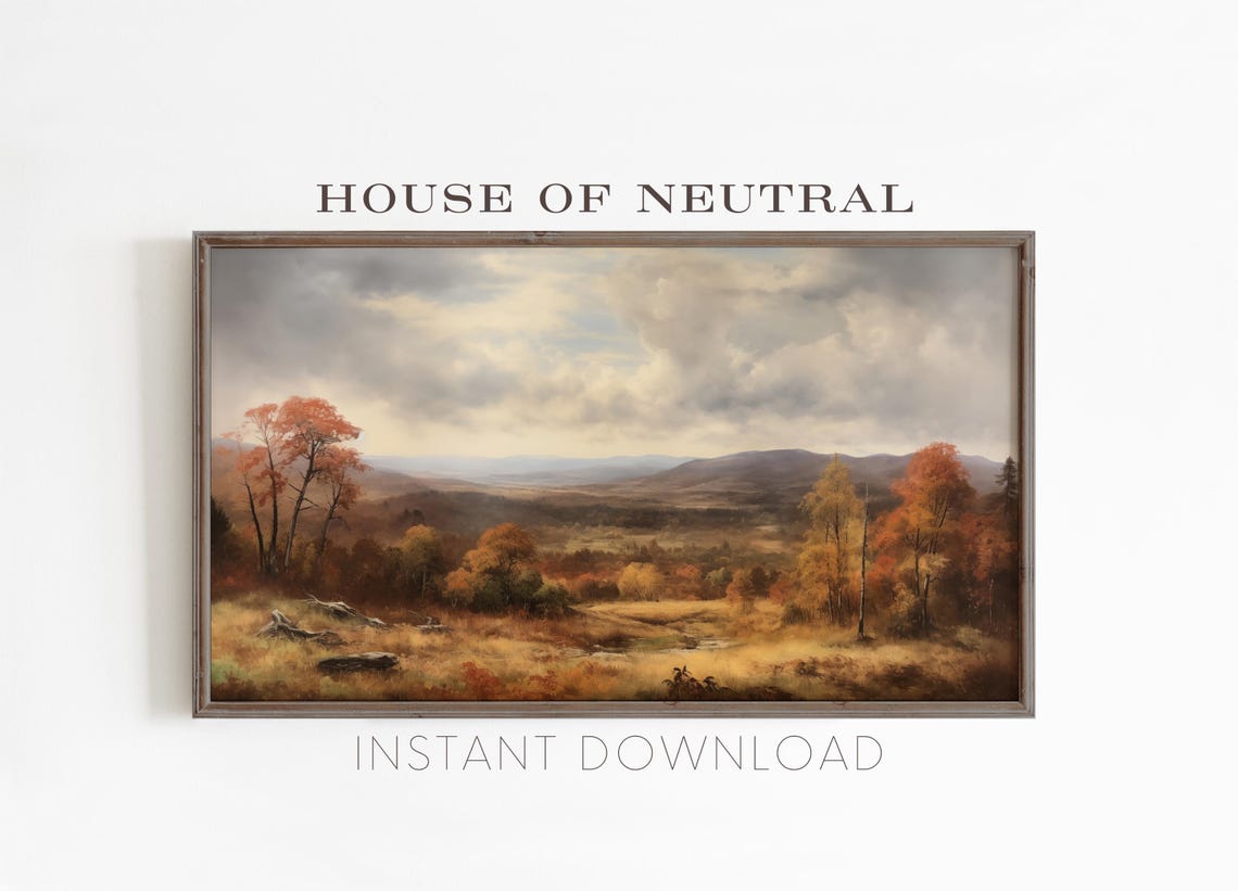 Frame Tv Art Fall Landscape Dark Moody Fall Tv Art Rustic Fall Vintage Autumn Field Autumn Fall Thanksgiving 169 Ratio Tv17