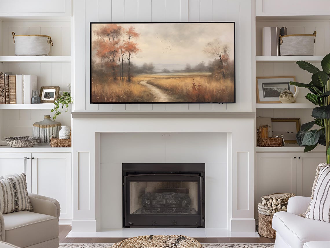 Frame Tv Art Fall Landscape Dark Moody Fall Tv Art Rustic Fall Vintage Autumn Field Autumn Fall Thanksgiving 169 Ratio Tv16 - Image 3