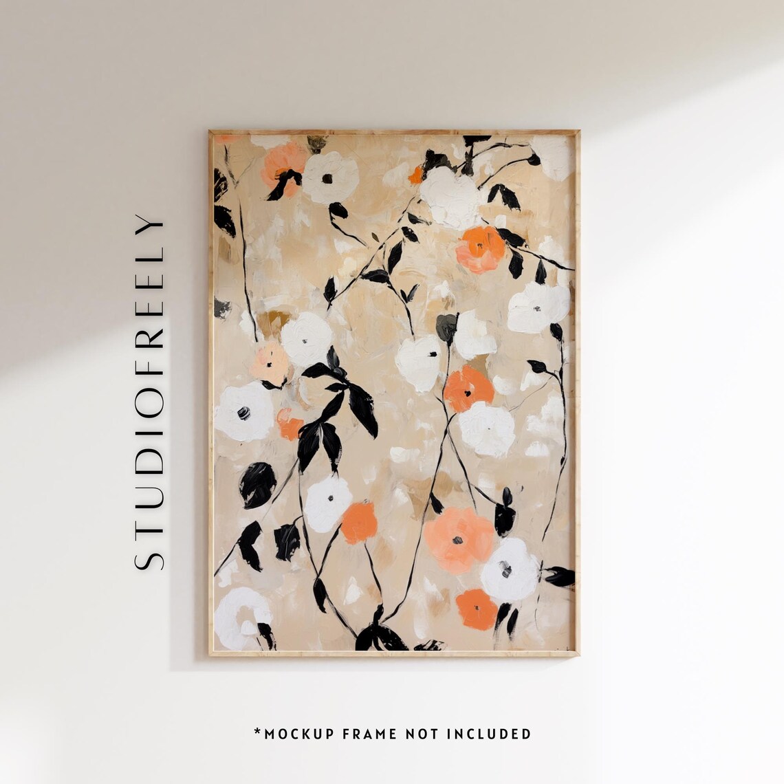 Neutral Floral Abstract Painting Terracotta Botanical Decor File