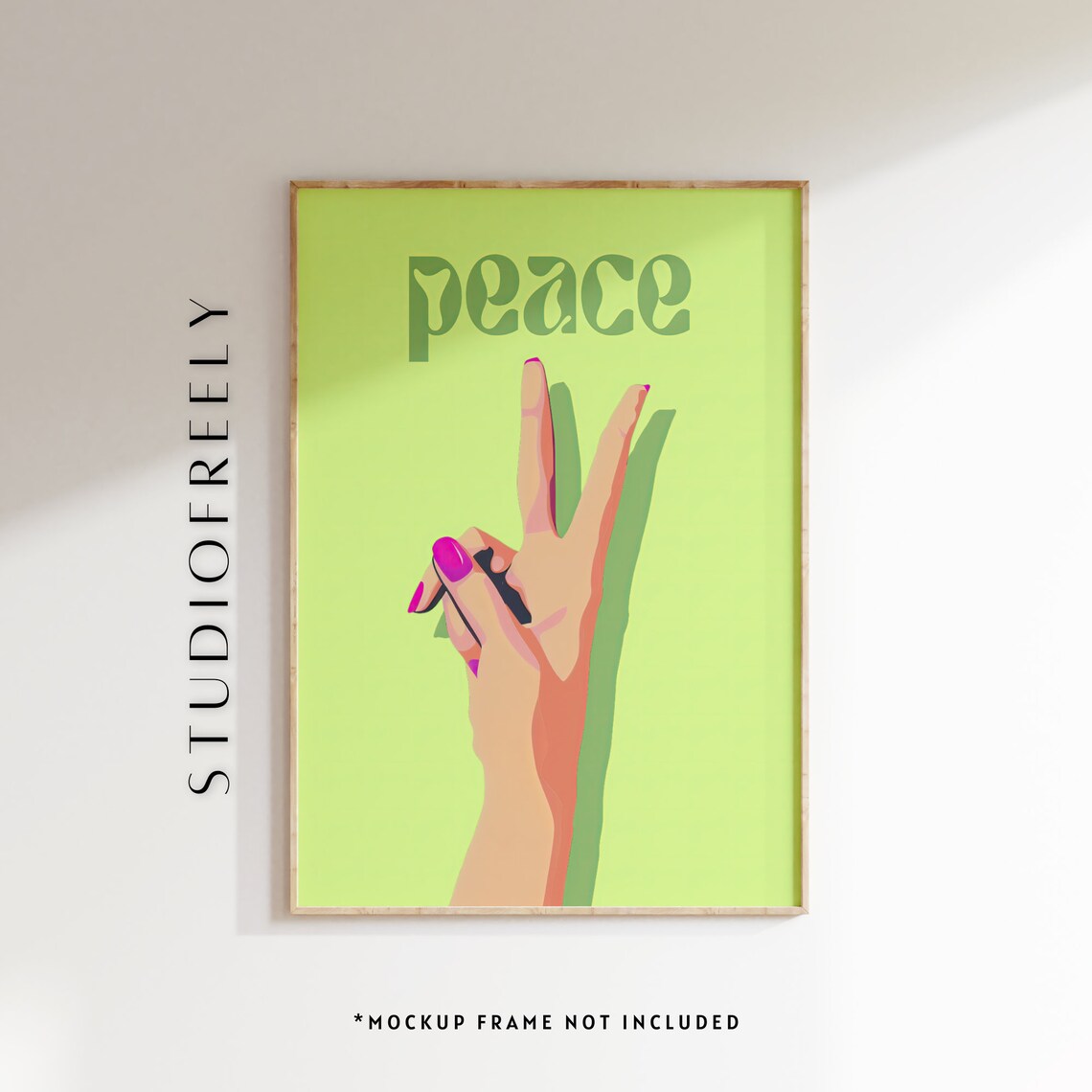 Peace Sign Illustration, Minimalist Hand Gesture