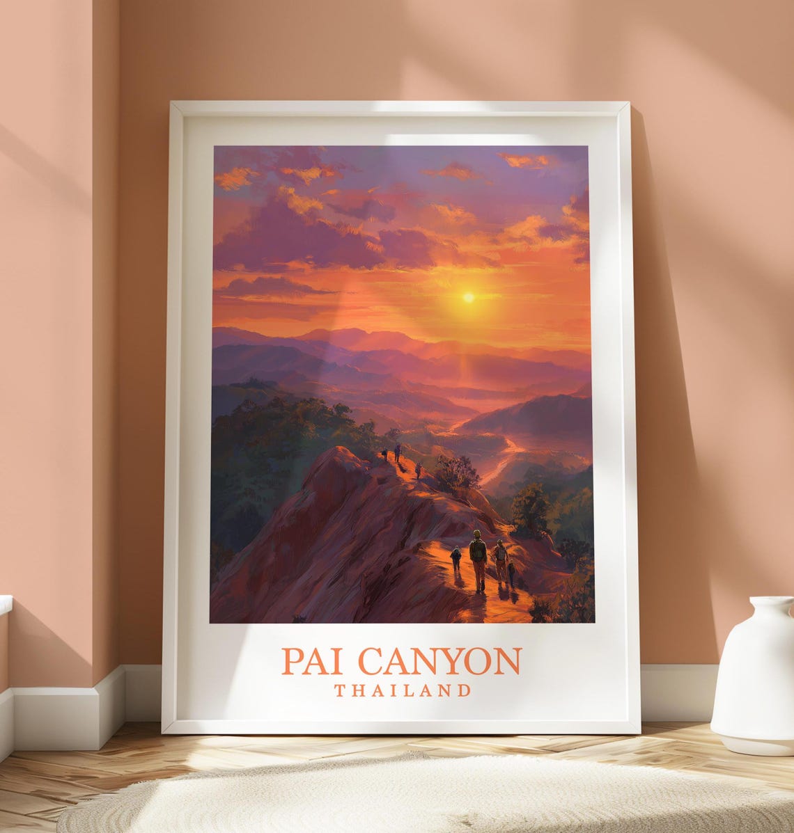 Pai Canyon Thailand Sunset Ridge Hiking Adventure Travel Poster