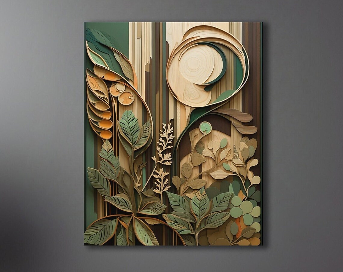 Boho Earth Tones Wood Grain Poster Print