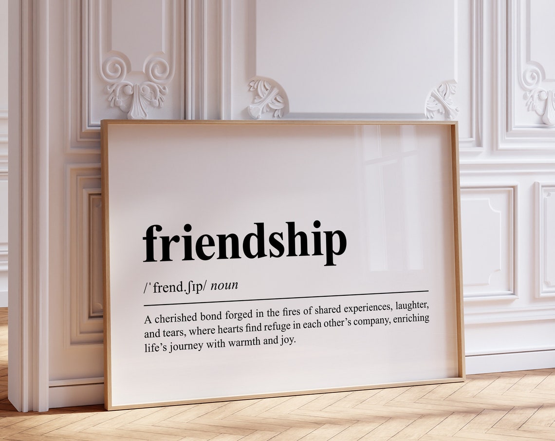 Friendship Definition Cherished Bond Dictionary Quote Art Poster - Image 3
