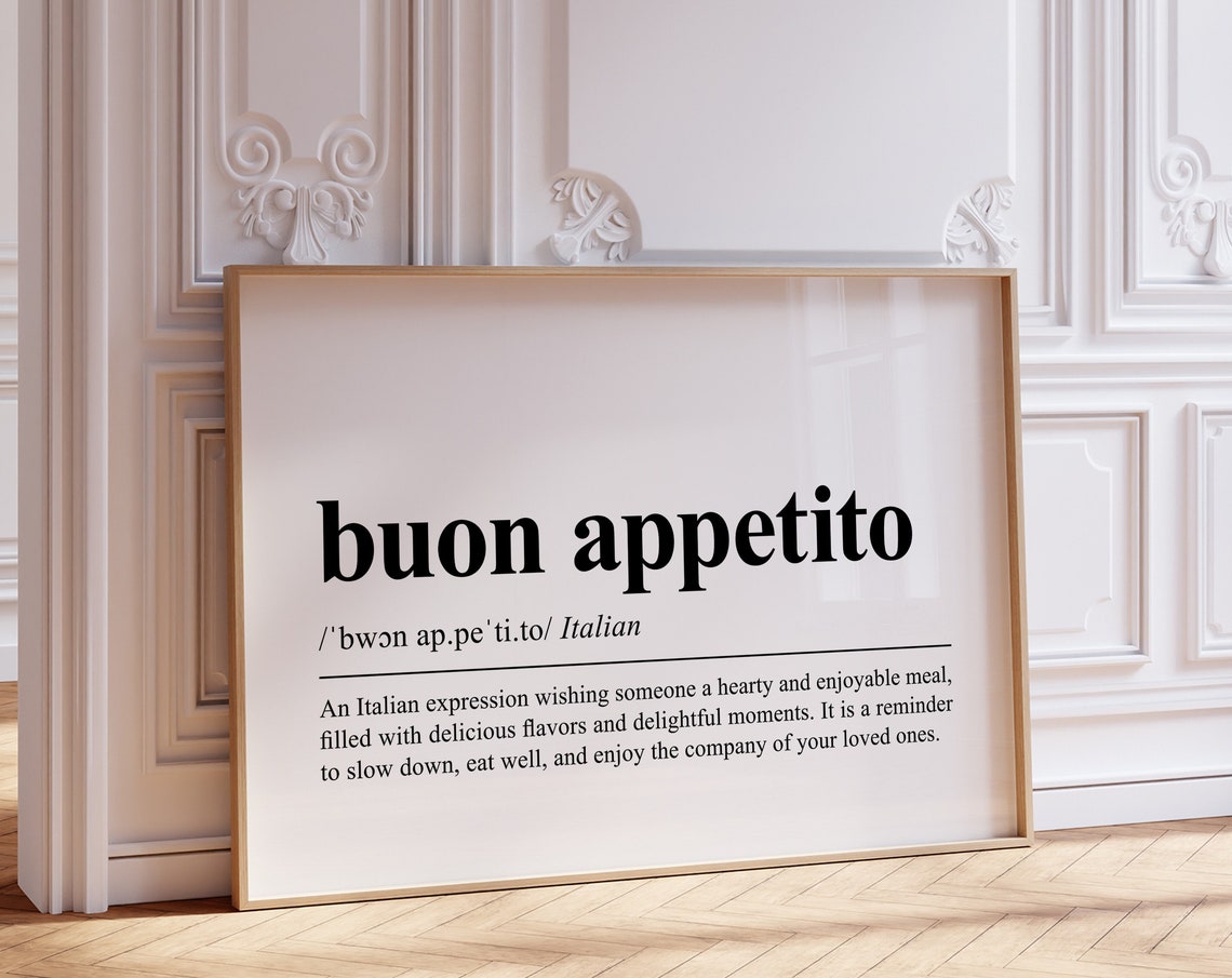 Buon Appetito Italian Definition Kitchen Dictionary Art Poster - Image 2