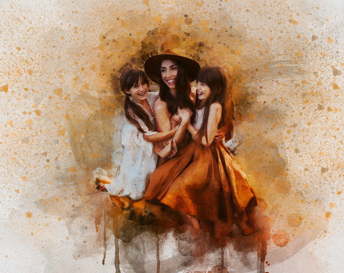 Personalized Christmas Family Art Print, Living Room
