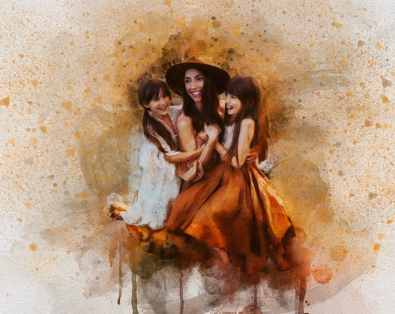 Personalized Christmas Family Art Print, Living Room