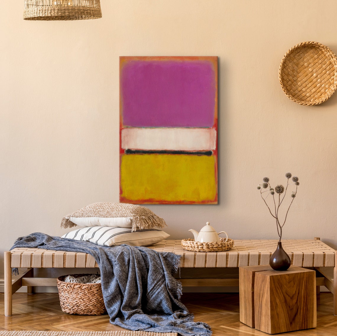 Mark Rothko Magenta Over Olive Color Field Abstract Art Poster - Image 2