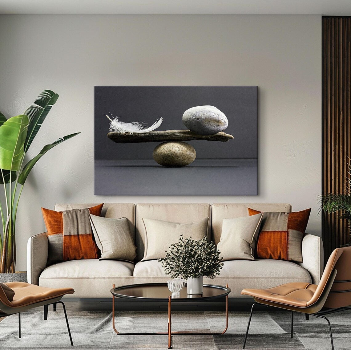 Stone And Feather Balance Motivational Art Print - Image 4