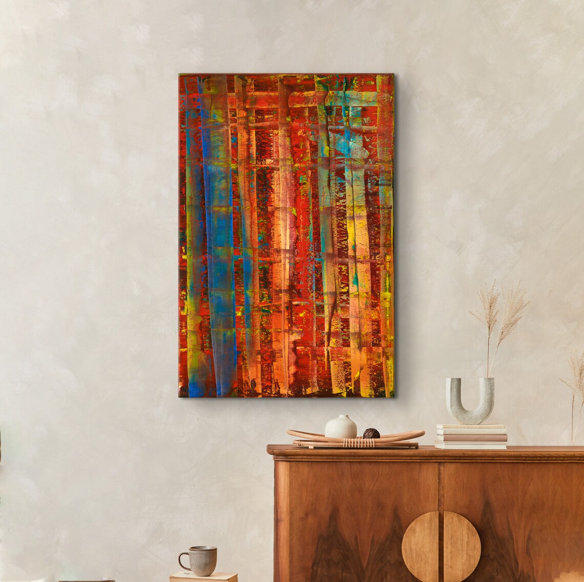 Gerhard Richter-Inspired Colorful Glass Art Print - Image 4