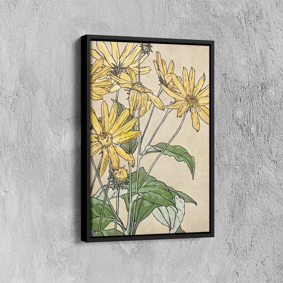 Vintage Yellow Sunflower Botanical Illustration Wildflower Poster - Image 7