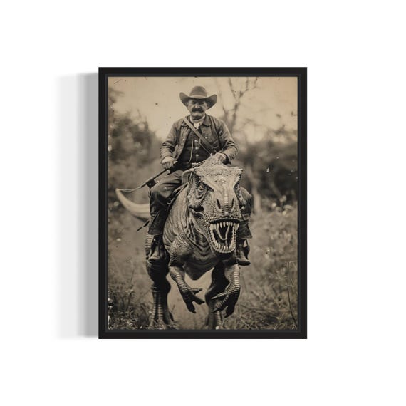 Dinosaur Ranger Poster Art Print Vintage Gothic Wall Art Painting Decor Photo