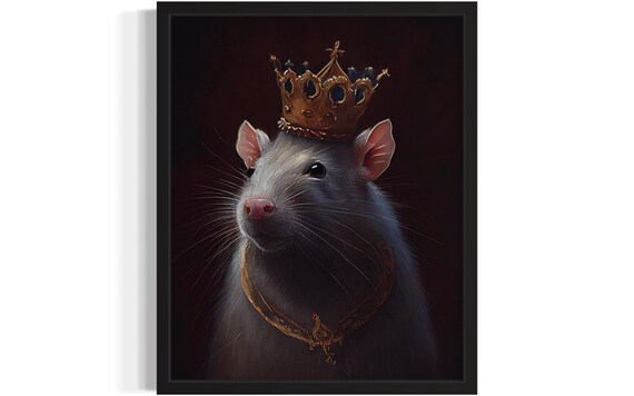 Royal Rat In A Golden Crown And Necklace Portrait Art Poster